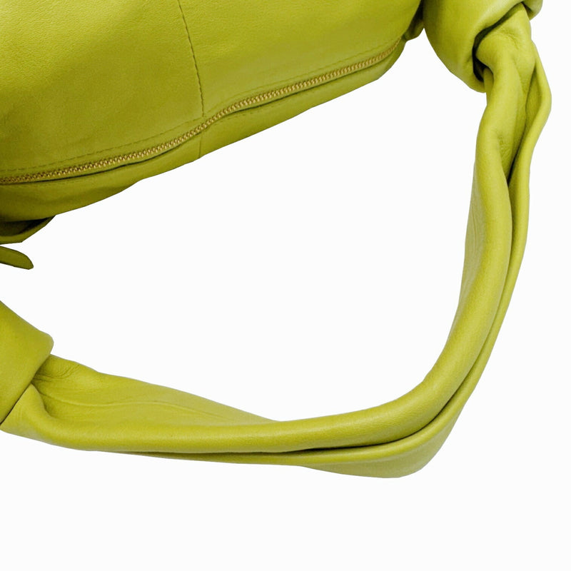 BOTTEGA VENETA DOUBLE KNOT 629635 Calfskin Leather Yellow Green Shoulder Bag Ladies