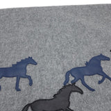 HERMES Wild Horse Muffler Cashmere x Lamb Leather Gray 083757