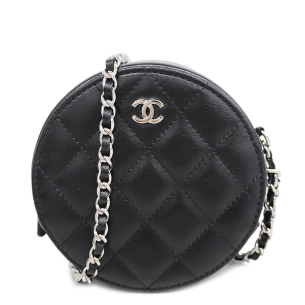 Chanel Shoulder Bag Matelasse Chain Lambskin Black Women's