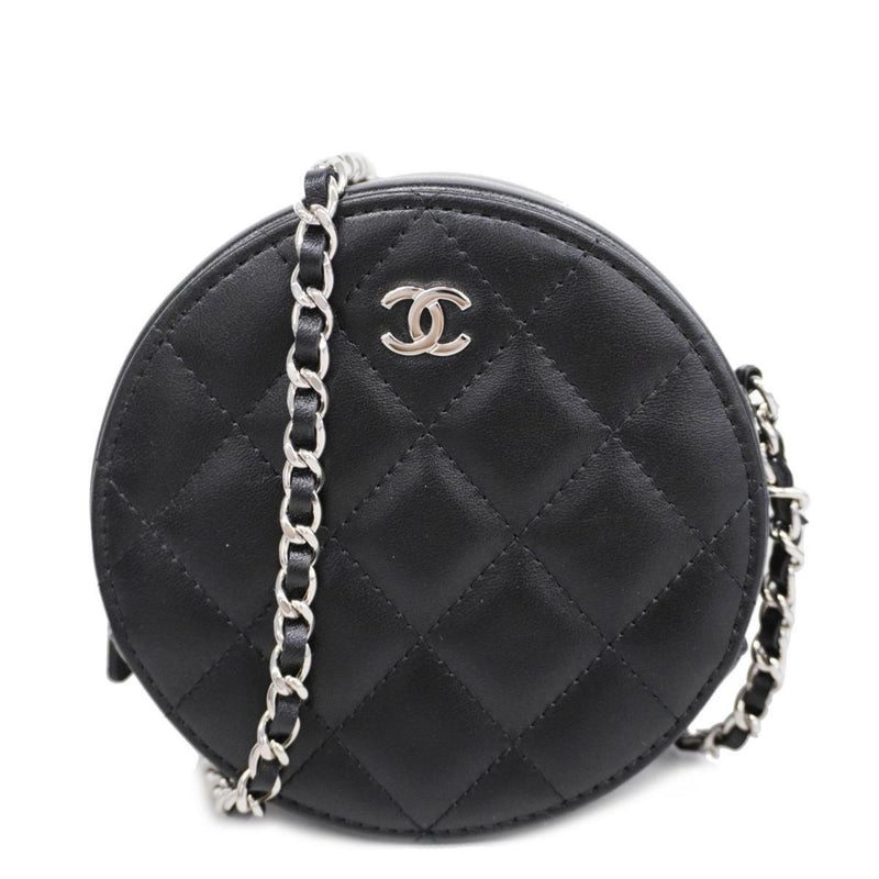 Chanel Shoulder Bag Matelasse Chain Lambskin Black Women's