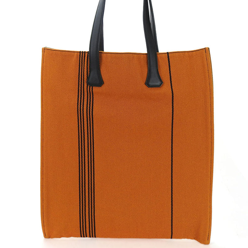 Hermes Tote Bag Potamos Cabas GM Orange Black Canvas Leather Unisex Women's Men's HERMES bag orange black