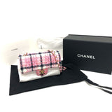 CHANEL A69900 24S Coco Mark Single Chain Shoulder Bag Tweed Women's Pink