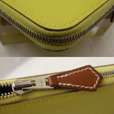 HERMES Azap Silk-in Long Wallet Vaux Epson Yellow 083143