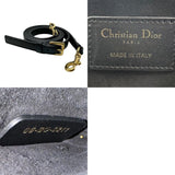 Christian Dior handbag shoulder bag vanity small leather canvas black gold women's z1830