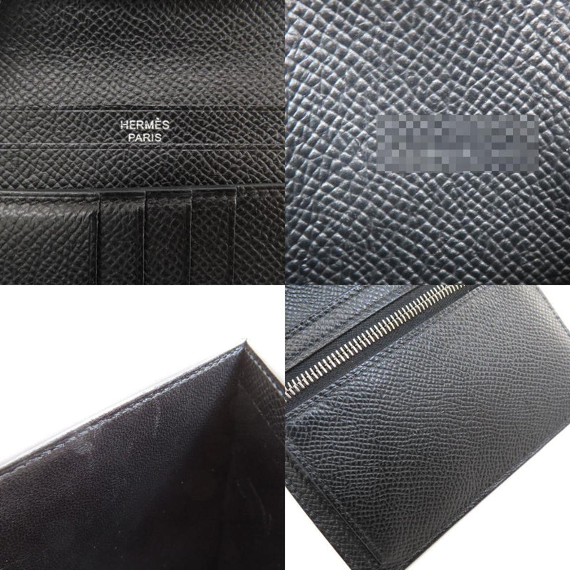 Hermes Bearn Compact Black Bi-fold Wallet Epson Women's HERMES