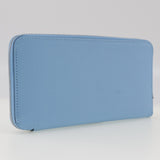 HERMES Azap long silk in wallet Vaux Epson Celeste 2023 light blue B ladies