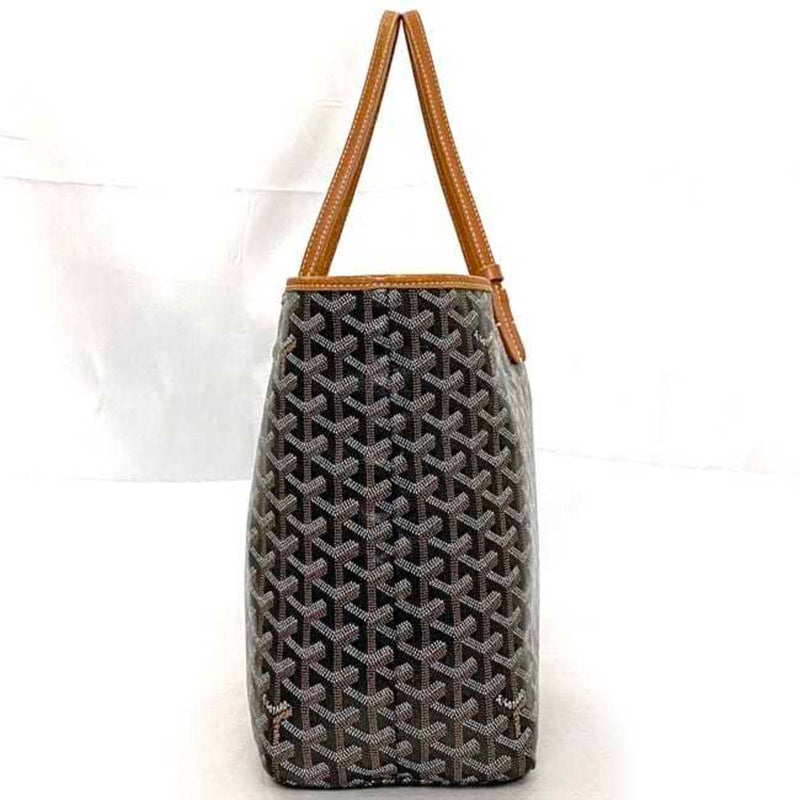 Goyard Tote Bag Saint Louis GM Brown f-20987 BAL 020101 Coated Canvas Chevroche Calfskin Linen Cotton GOYARD Black Unisex