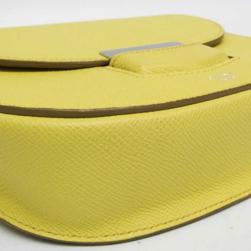 Celine Trotter Medium 179013 Women's Leather Shoulder Bag Yellow