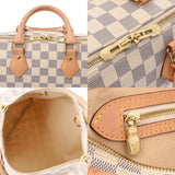 LOUIS VUITTON Damier Azur Speedy Bandouliere 25 White N40608 Women's Canvas Handbag