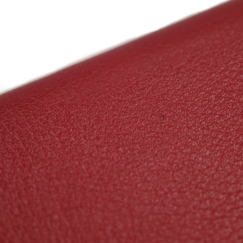 HERMES Hermes Passan Long Wallet Ever Color Rouge Grena Red Bifold X Engraved