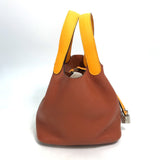 Hermes Bicolor Bag Tote Bag Hand Bag Brown x orange Based