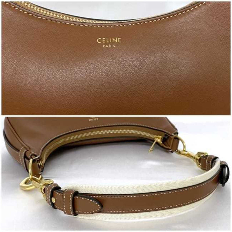 CELINE Medium Ava Strap Bag Brown 19692 f-19943 Hobo Leather Women's