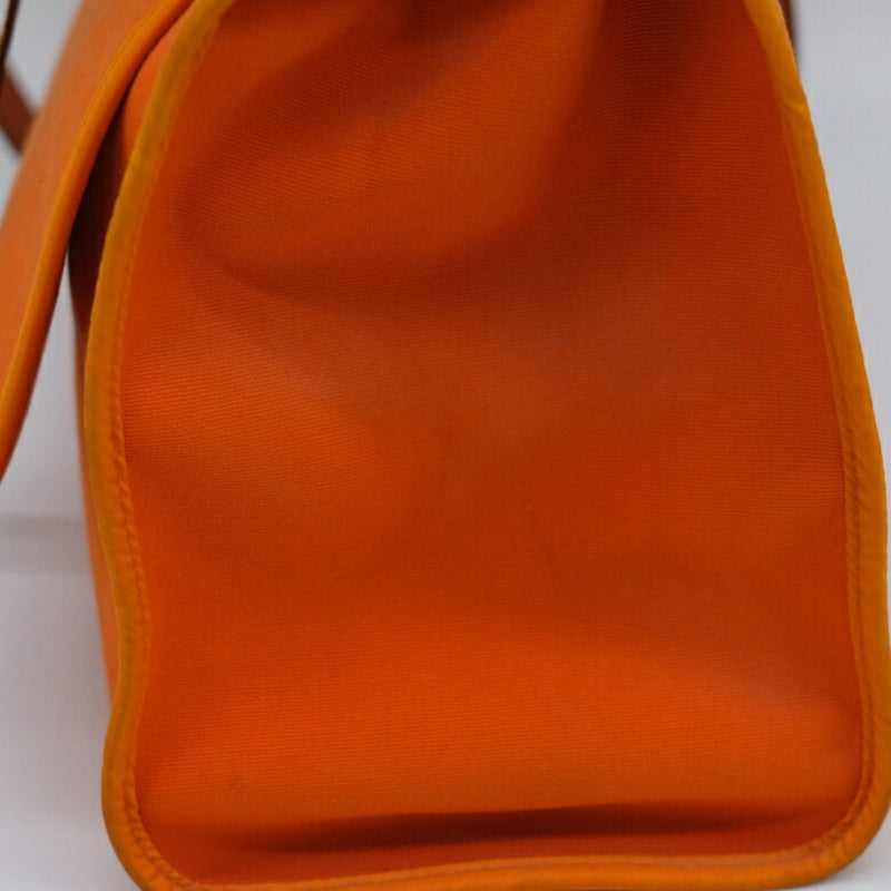 HERMES Hermes Airbag Zip MM Shoulder Bag Handbag 2way Toile Officier Leather Orange