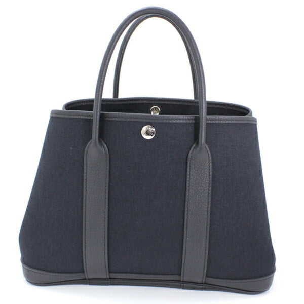 Hermes Garden TPM 30 Tote Bag Handbag Black Toile Offiche Leather Negonda Ladies HERMES Transfer Small Convenient KM2702