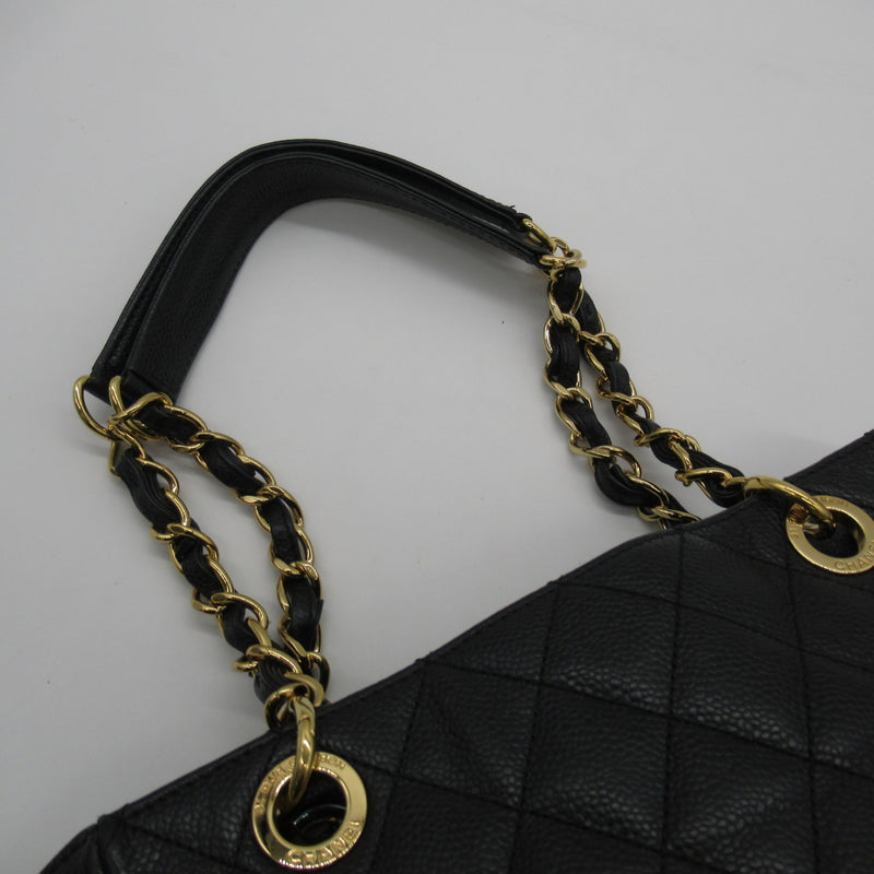 CHANEL PST Tote Black Caviar Skin (Grained Calf)