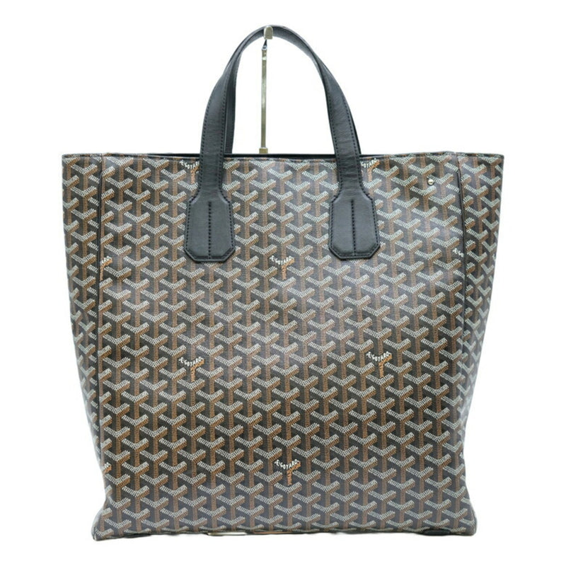 GOYARD Sac Voltaire Tote Bag Handbag Herringbone Leather Black