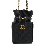 Chanel Chain Shoulder Bag Coco Mark Lambskin CHANEL Black