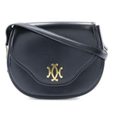 Hermes HERMES Double H Shoulder Bag Vintage Calf Made in France 1983 Black/Gold Hardware 〇M Crossbody Snap Button Ladies