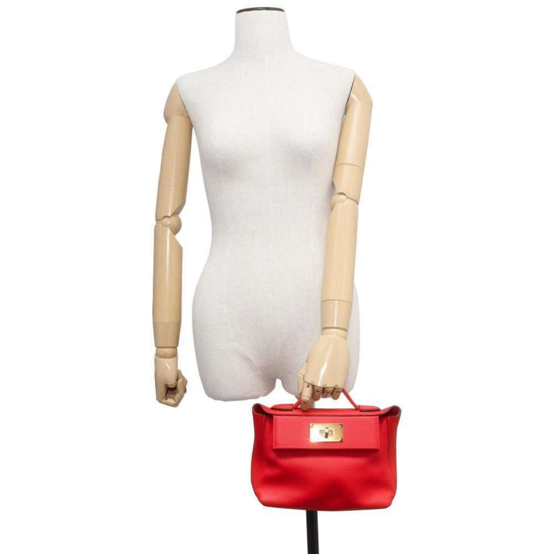 Hermes 24 Sac Vinquatre Rouge Tomato Evercolor Swift Y Stamp 2way Shoulder