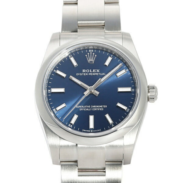 Rolex Oyster Perpetual 34 124200 Bright Blue Dial Watch