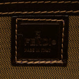 FENDI ZUCCA Handbag Brown Canvas Leather Women's