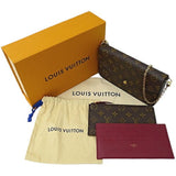 Louis Vuitton LOUIS VUITTON Bag Monogram Women's Shoulder Clutch Pouch 2way Pochette Felicie Fuchsia M81896 Brown Chain Compact