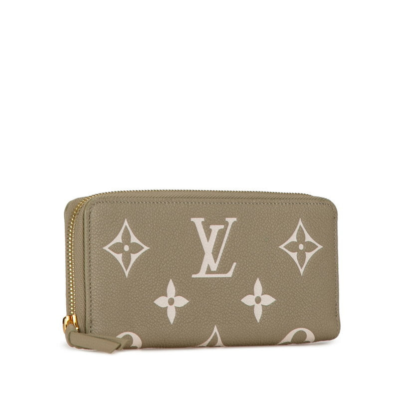 Louis Vuitton Bicolor Monogram Empreinte Portefeuille Clemence Round Long Wallet M82478 Creme Beige Calf Leather Women's LOUIS VUITTON