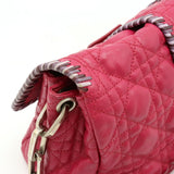 Christian Dior New Rock Cannage Chain Shoulder Bag Leather Fuchsia Pink