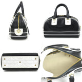 Christian Dior handbag shoulder bag Vibe small bowling leather black white gold ladies e58838a