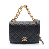 CHANEL Matelasse Shoulder Bag Leather Women's Black