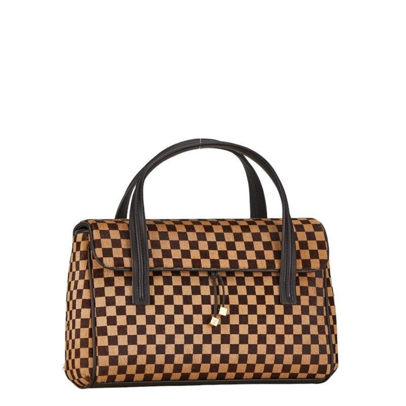 Louis Vuitton Damier Sauvage Lion Handbag M92131 Brown Beige Pony Leather Women's LOUIS VUITTON