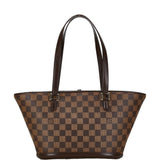 Louis Vuitton Damier Manosque PM Tote Bag N51121 Brown PVC Leather Women's LOUIS VUITTON