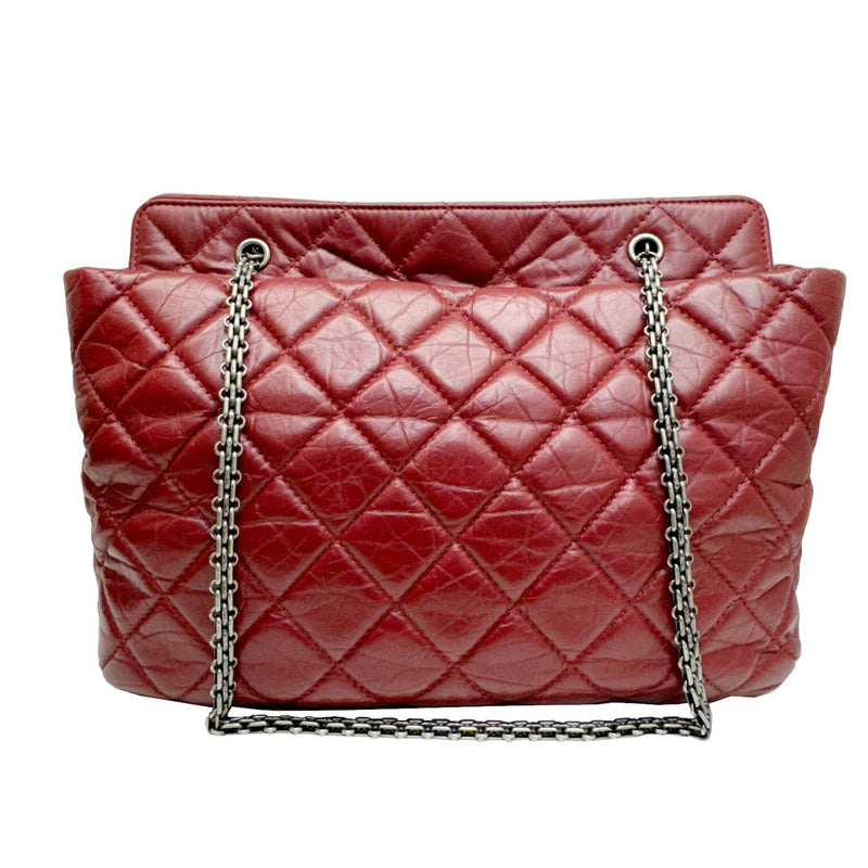 CHANEL 2.55 Chain Tote Bag Matelasse Leather Bordeaux Red 16 Series Women's