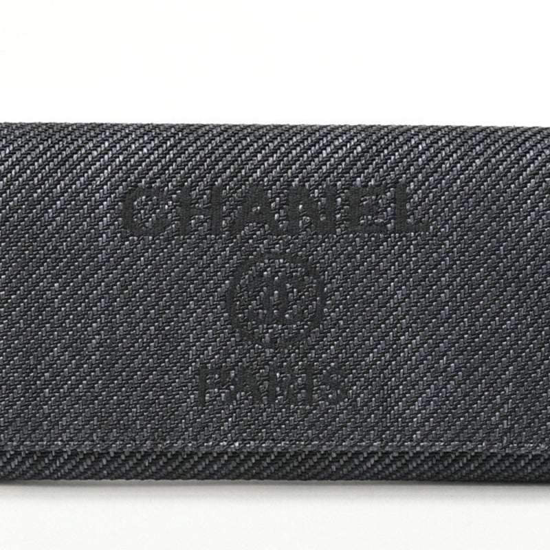 Chanel Deauville Long Flap Wallet A81976 Canvas/Leather Black 69950