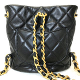 CHANEL Rucksack Backpack Small Matelasse Quilted Leather Black Women's AS3947