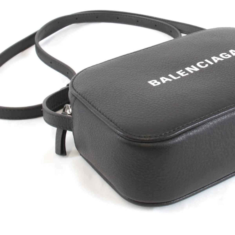 BALENCIAGA Camera Shoulder Bag Leather Black Women's