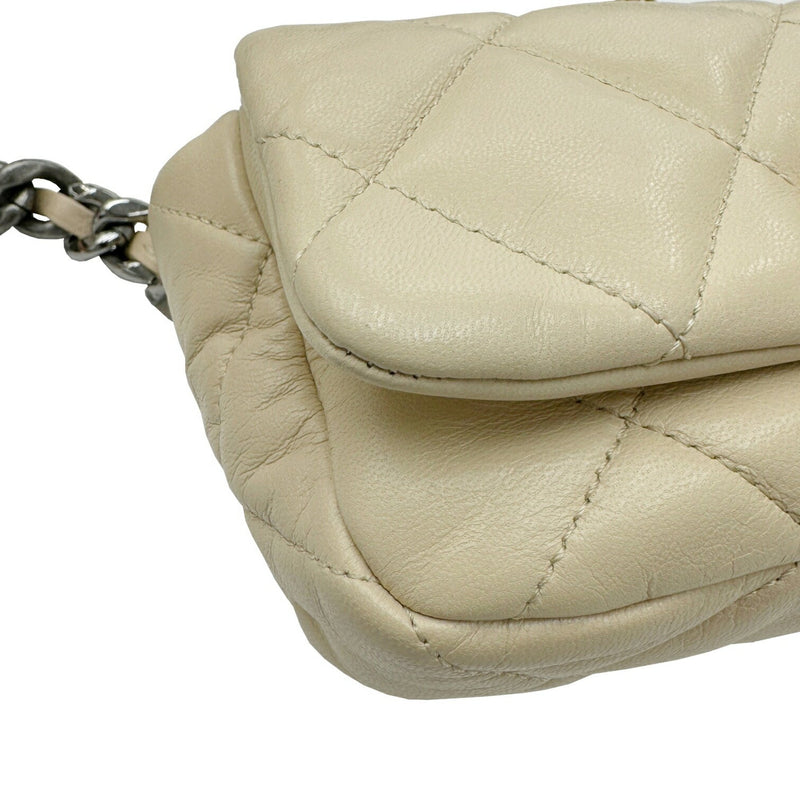 Chanel CHANEL Body Bag 19 Chain Shoulder 30 Series Lambskin AS1163 Waist Belt Beige Women's