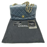 Chanel Quilted Vintage Chain Bag Shoulder Bag Tote Bag Navy GoldHardware