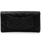 Chanel Bi-fold Long Wallet Black Matelasse AP0241 Leather Caviar Skin 28376574 CHANEL Coco Mark Flap Quilting Women's