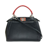 FENDI 8BN244 Peekaboo Handbag Black Women's