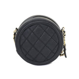 CHANEL CC Filigree Chain Shoulder Bag Caviar Skin Black AP0365