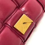 BOTTEGA VENETA Padded cassette Intrecciato Shoulder Bag wine-red GoldHardware