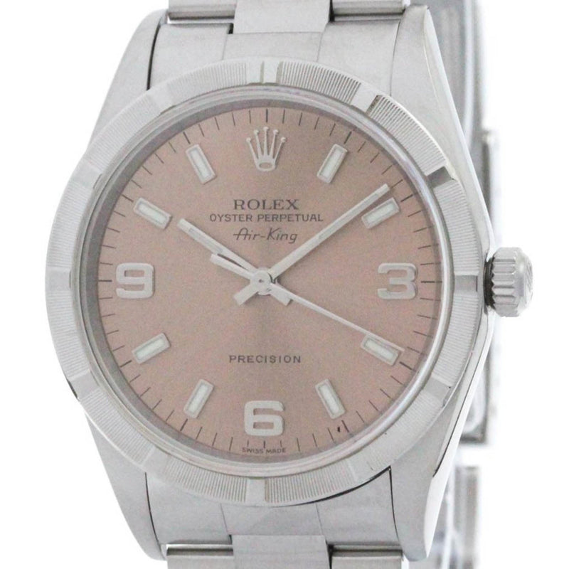 Polished ROLEX Airking Y Serial Steel Automatic Mens Watch 14010M BF572166