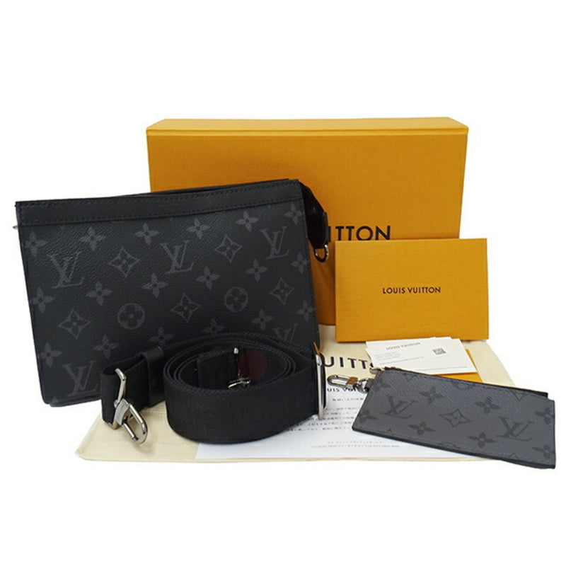 Louis Vuitton LOUIS VUITTON Bag Monogram Eclipse Men's Shoulder Gaston Wearable Wallet Black M81124 Compact Crossbody