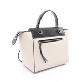 CELINE Belt Bag Micro Handbag Leather Women's White Black 180153