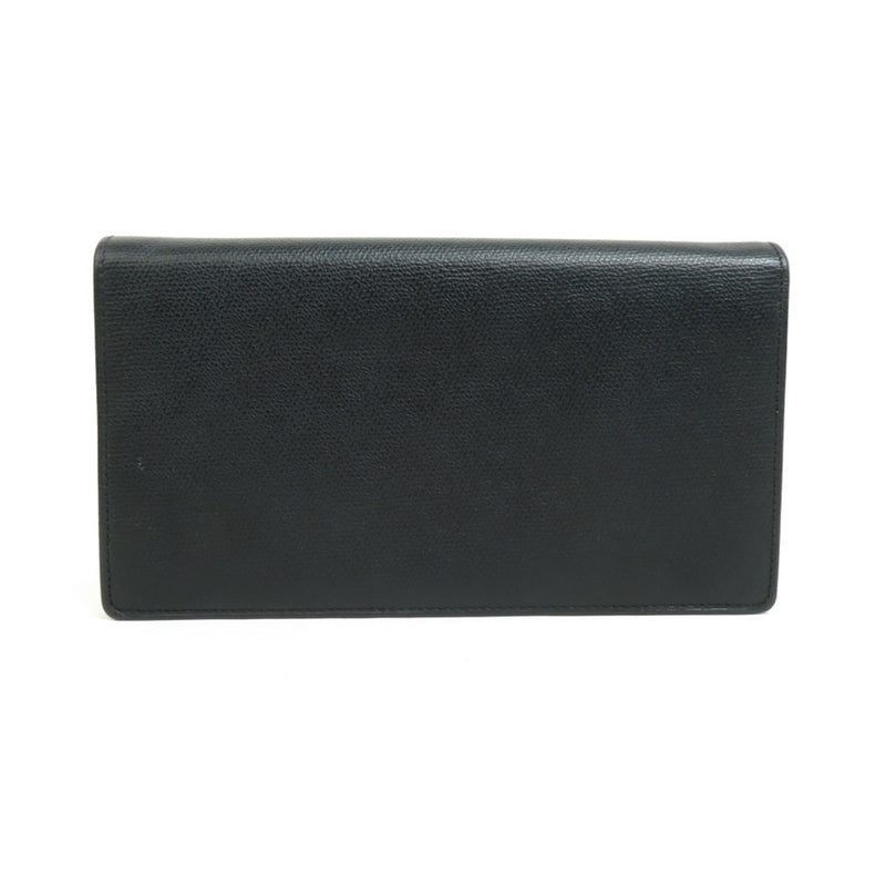 CHANEL Bi-fold Wallet Coco Button Leather Black Women's