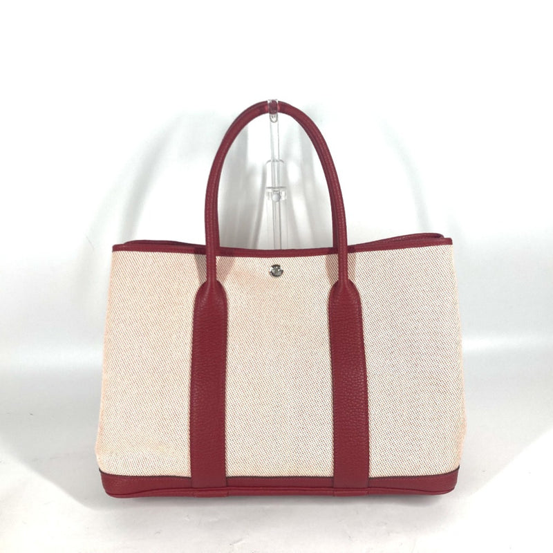 Hermes Shoulder Bag Shoulder Bag Hand Bag Tote Bag Ecru x Rouge Ash RedBased