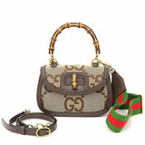 GUCCI Gucci Bamboo 1947 Jumbo GG Small Bag