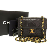 Chanel Matelasse Lambskin Leather Black 4th Series Gold Chain Shoulder Bag 0253 CHANEL