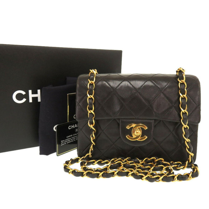 Chanel Matelasse Lambskin Leather Black 4th Series Gold Chain Shoulder Bag 0253 CHANEL